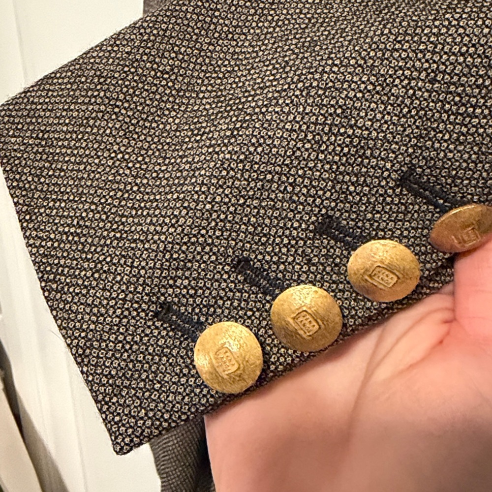 Vintage Wool Military Jacket Blazer Neutral Brown Size Small - Picture 8 of 13